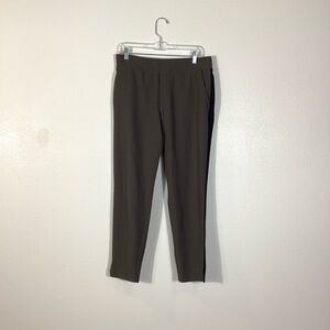 Athleta Brooklyn ankle pant plaid tuxedo stripe 10